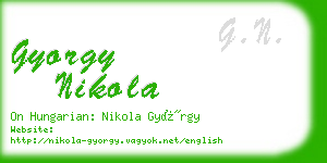 gyorgy nikola business card